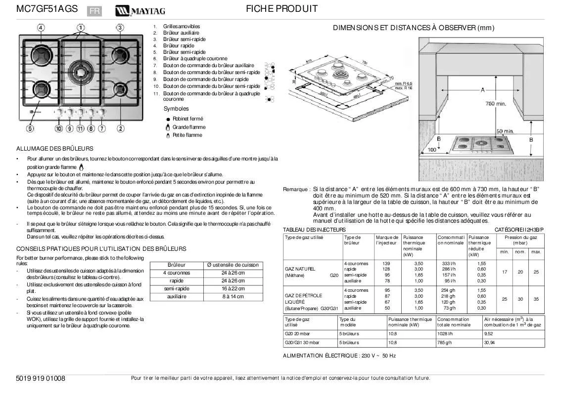 Mode d'emploi WHIRLPOOL MC7GF51AGS