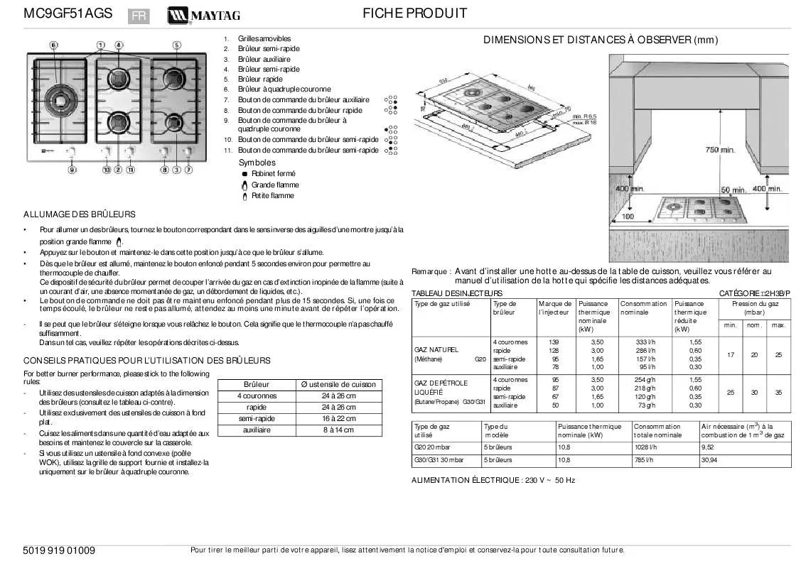 Mode d'emploi WHIRLPOOL MC9GF51AGS