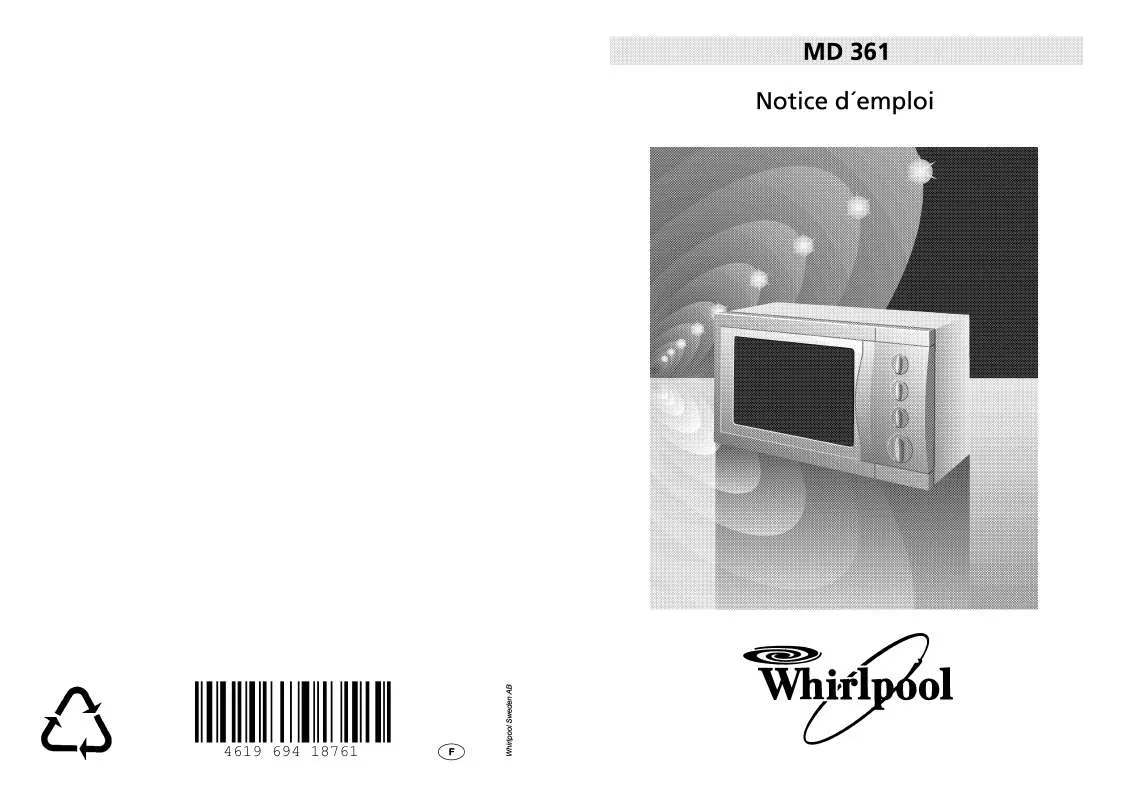 Mode d'emploi WHIRLPOOL MD 361/WH