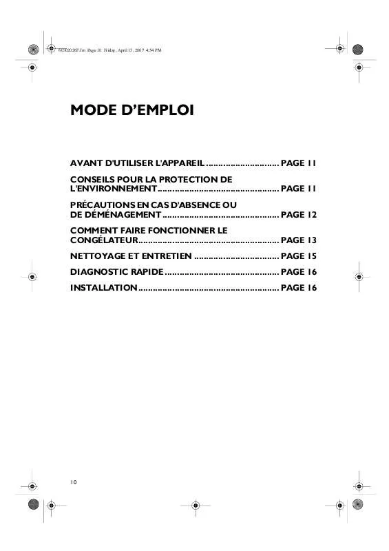 Mode d'emploi WHIRLPOOL MNG 180 A