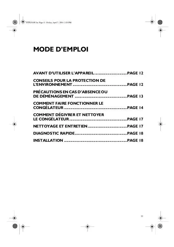 Mode d'emploi WHIRLPOOL MSG 166 ECO A