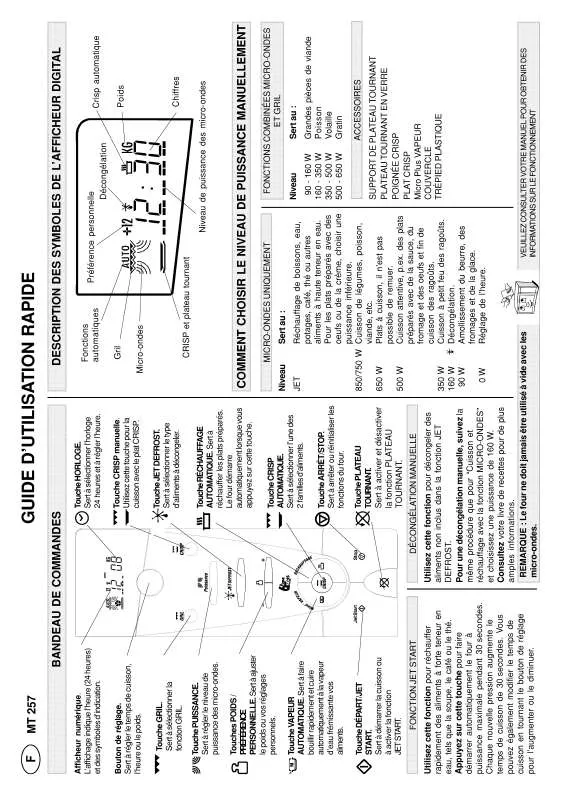 Mode d'emploi WHIRLPOOL MT 257/NOIR