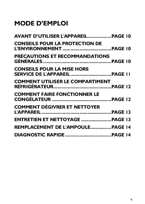 Mode d'emploi WHIRLPOOL MTK 126 ECO A