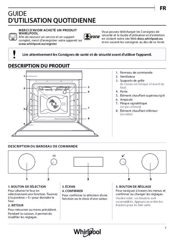 Mode d'emploi WHIRLPOOL OAKZ9142PIX