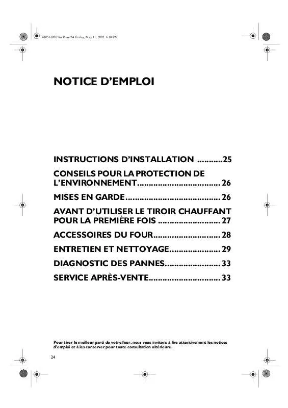 Mode d'emploi WHIRLPOOL OV B32 W