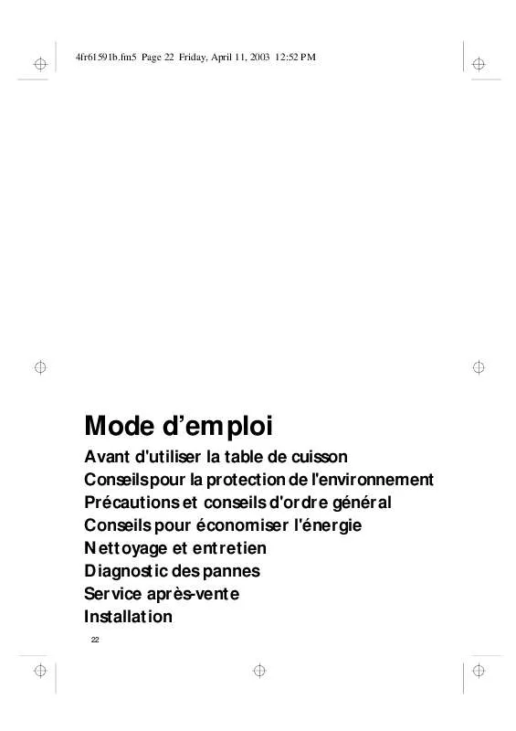 Mode d'emploi WHIRLPOOL TGV 3520/3 SW