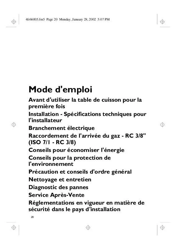 Mode d'emploi WHIRLPOOL TGW 5500 SW