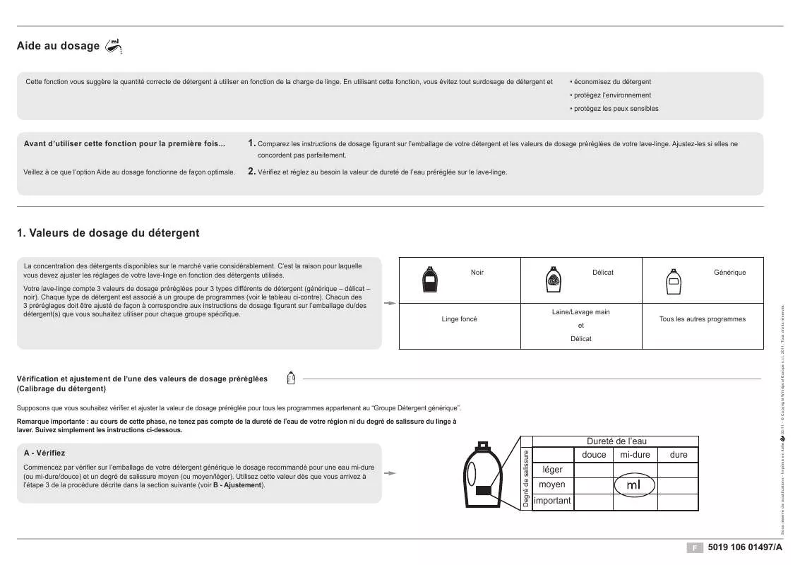 Mode d'emploi WHIRLPOOL WA 744 BW