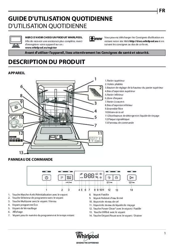 Mode d'emploi WHIRLPOOL WBC3C24P