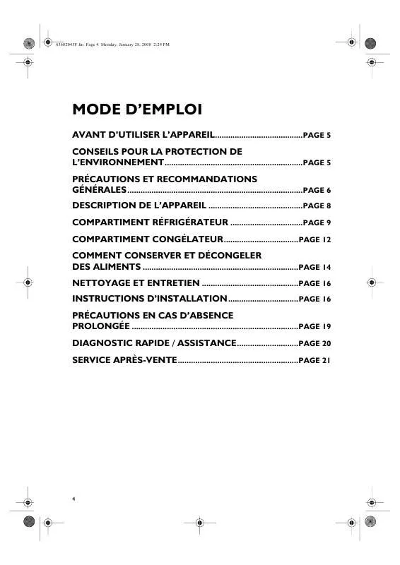 Mode d'emploi WHIRLPOOL WBM 550/WH