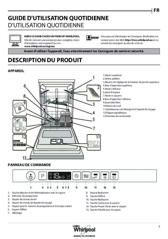 Mode d'emploi WHIRLPOOL WCIO3O32PE