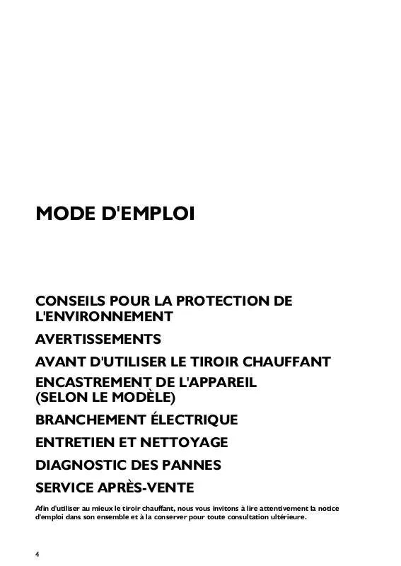 Mode d'emploi WHIRLPOOL WD 140 IX