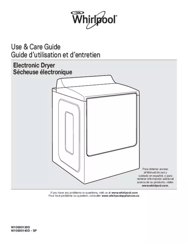 Mode d'emploi WHIRLPOOL WED8510FW