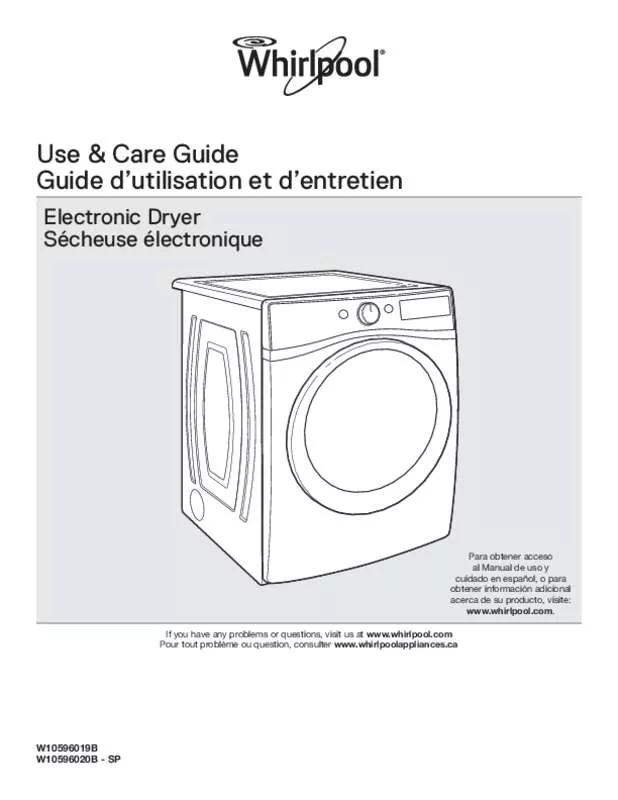 Mode d'emploi WHIRLPOOL WED87HEDC