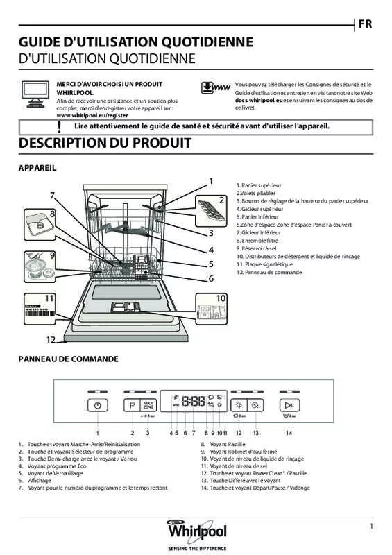 Mode d'emploi WHIRLPOOL WFC 3C26P