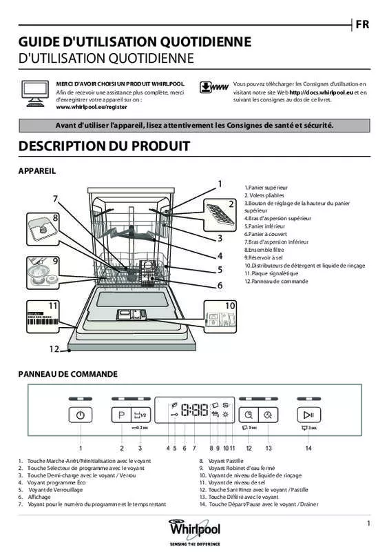 Mode d'emploi WHIRLPOOL WFC3B16