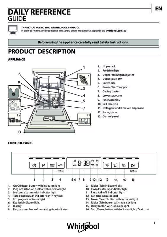 Mode d'emploi WHIRLPOOL WFO 3033 DL