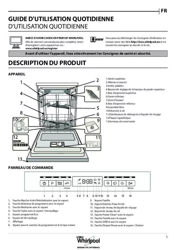 Mode d'emploi WHIRLPOOL WFO3O33DL