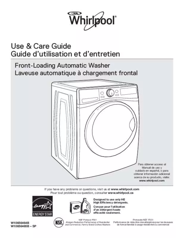 Mode d'emploi WHIRLPOOL WFW97HEDC