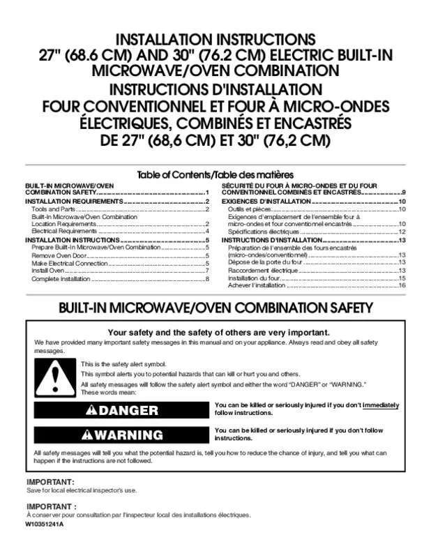 Mode d'emploi WHIRLPOOL WOC54EC0AS