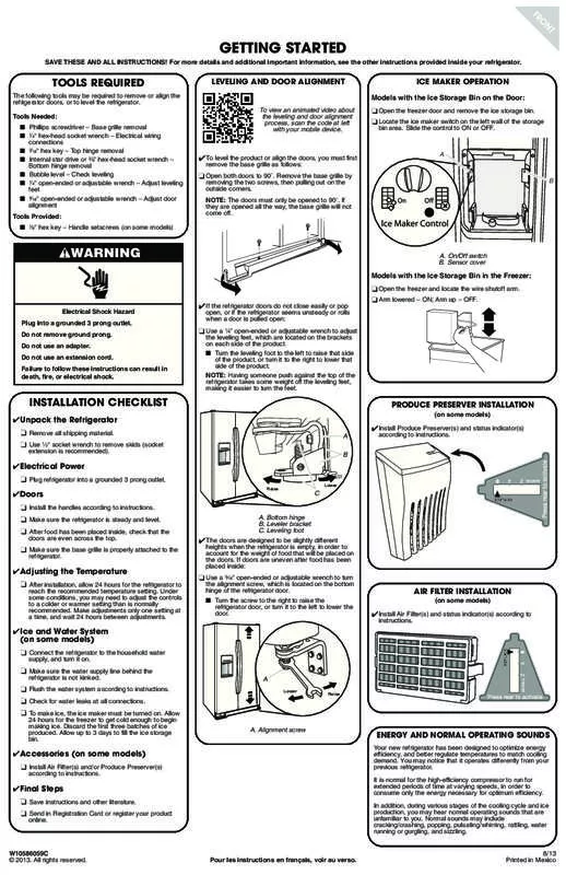 Mode d'emploi WHIRLPOOL WRS526SIAE