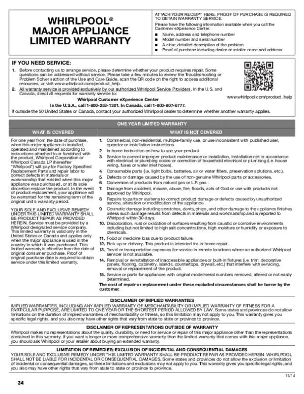 Mode d'emploi WHIRLPOOL WRV996FDEE