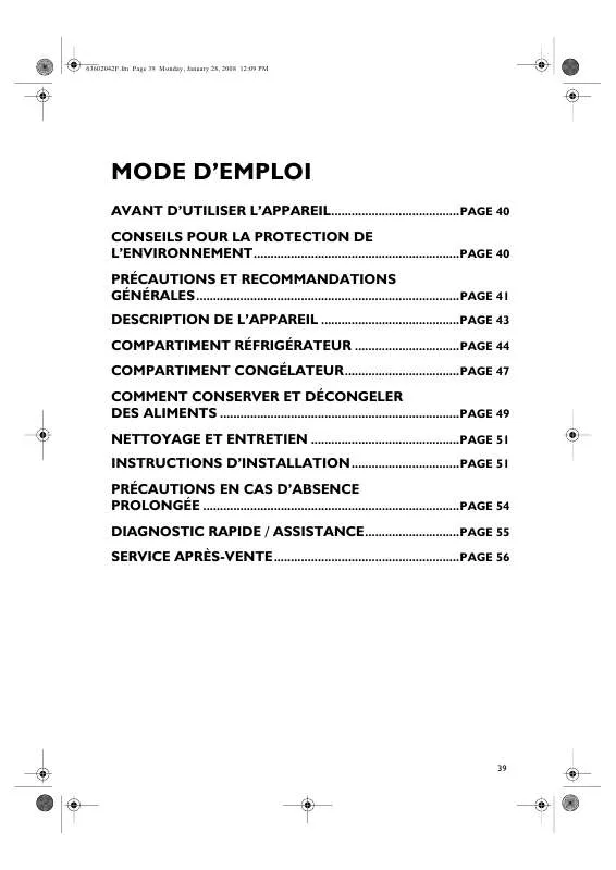 Mode d'emploi WHIRLPOOL WTH4713 A M