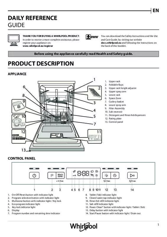 Mode d'emploi WHIRLPOOL WUC 3C24 P X