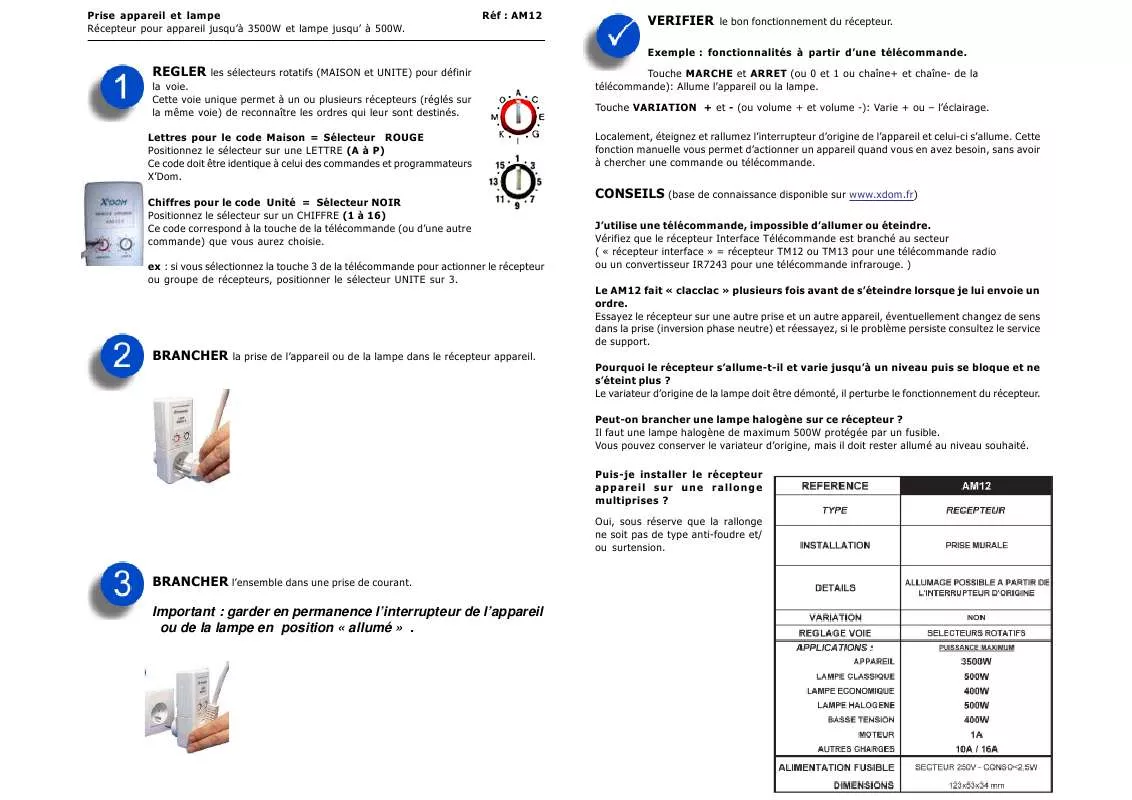 Mode d'emploi X10 AM12