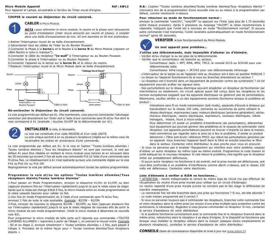 Mode d'emploi X10 AW12