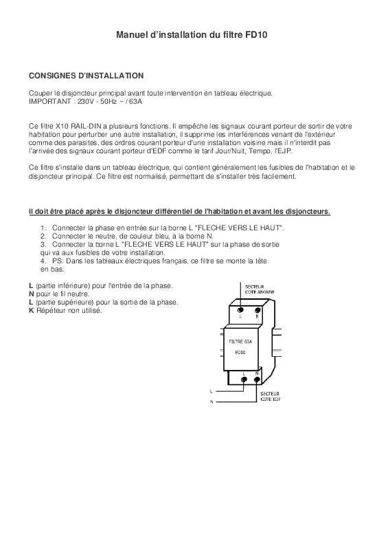 Mode d'emploi X10 FD10