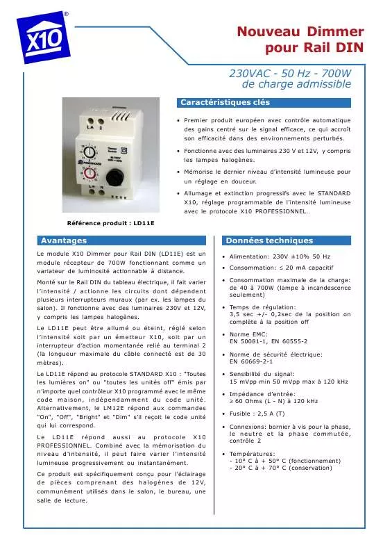 Mode d'emploi X10 LD11E