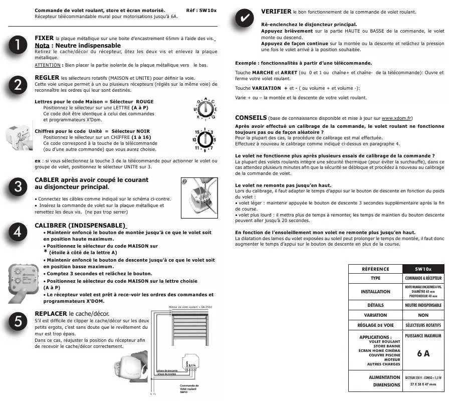 Mode d'emploi X10 SW10X