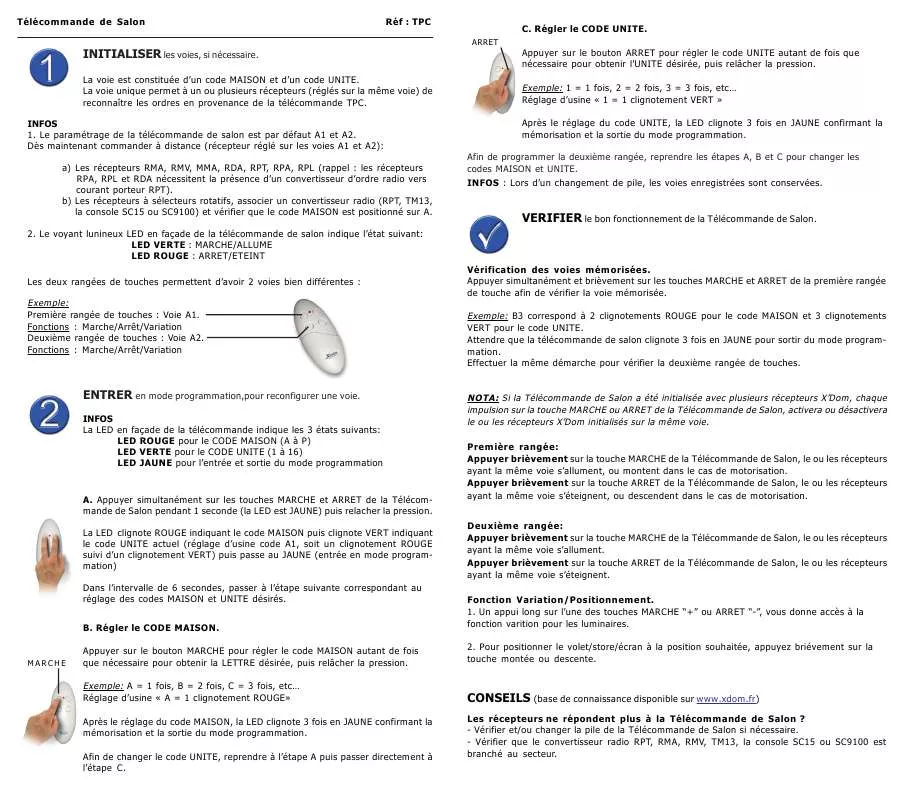 Mode d'emploi X10 TPC