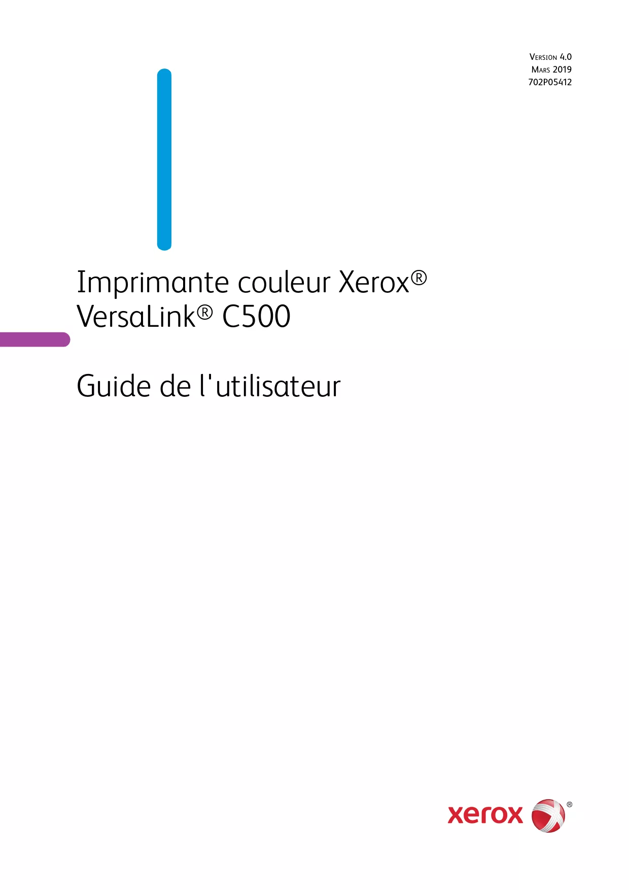 Mode d'emploi XEROX C500V