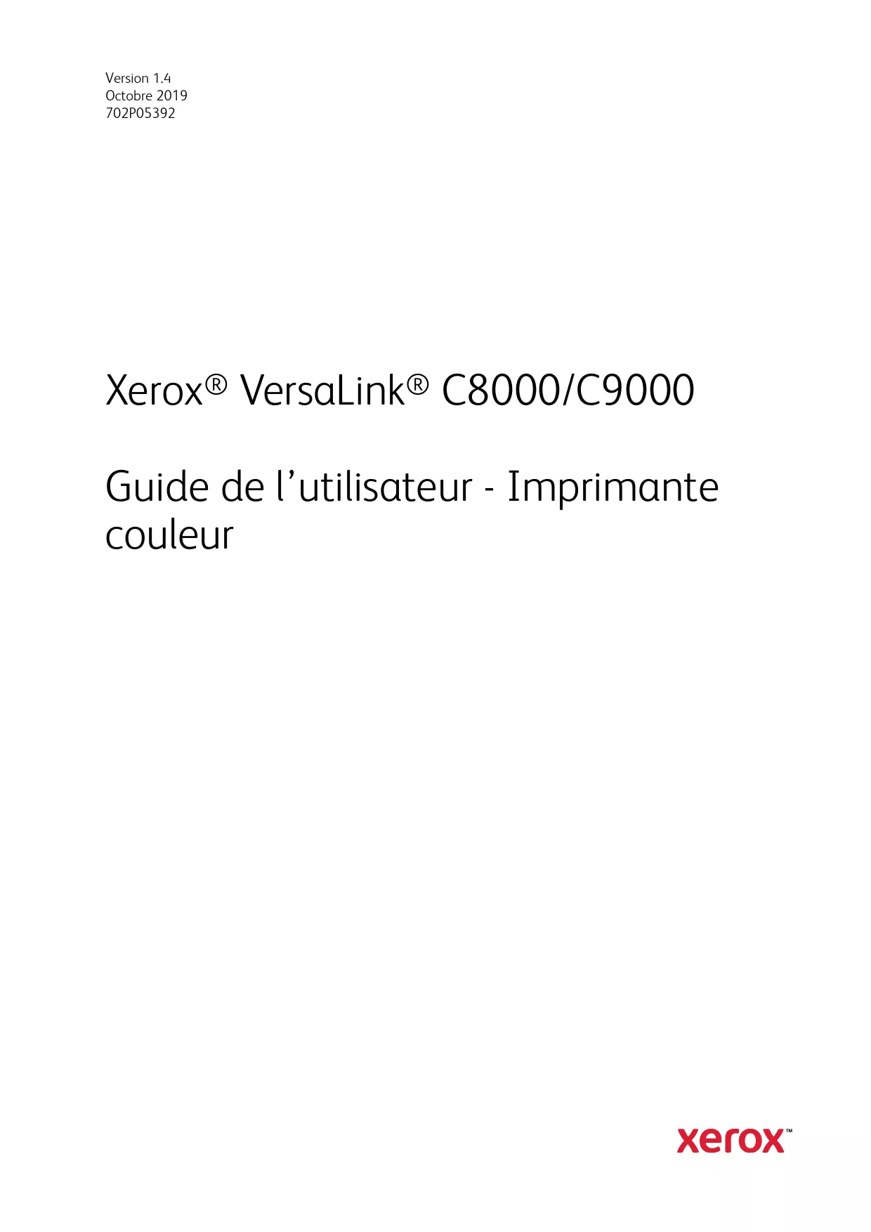 Mode d'emploi XEROX C8000V