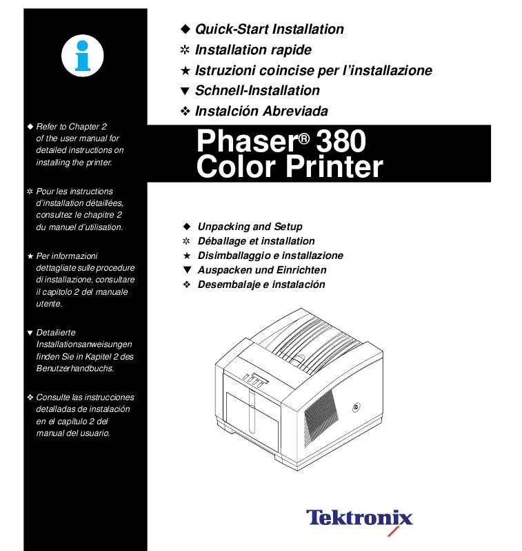 Mode d'emploi XEROX PHASER 380