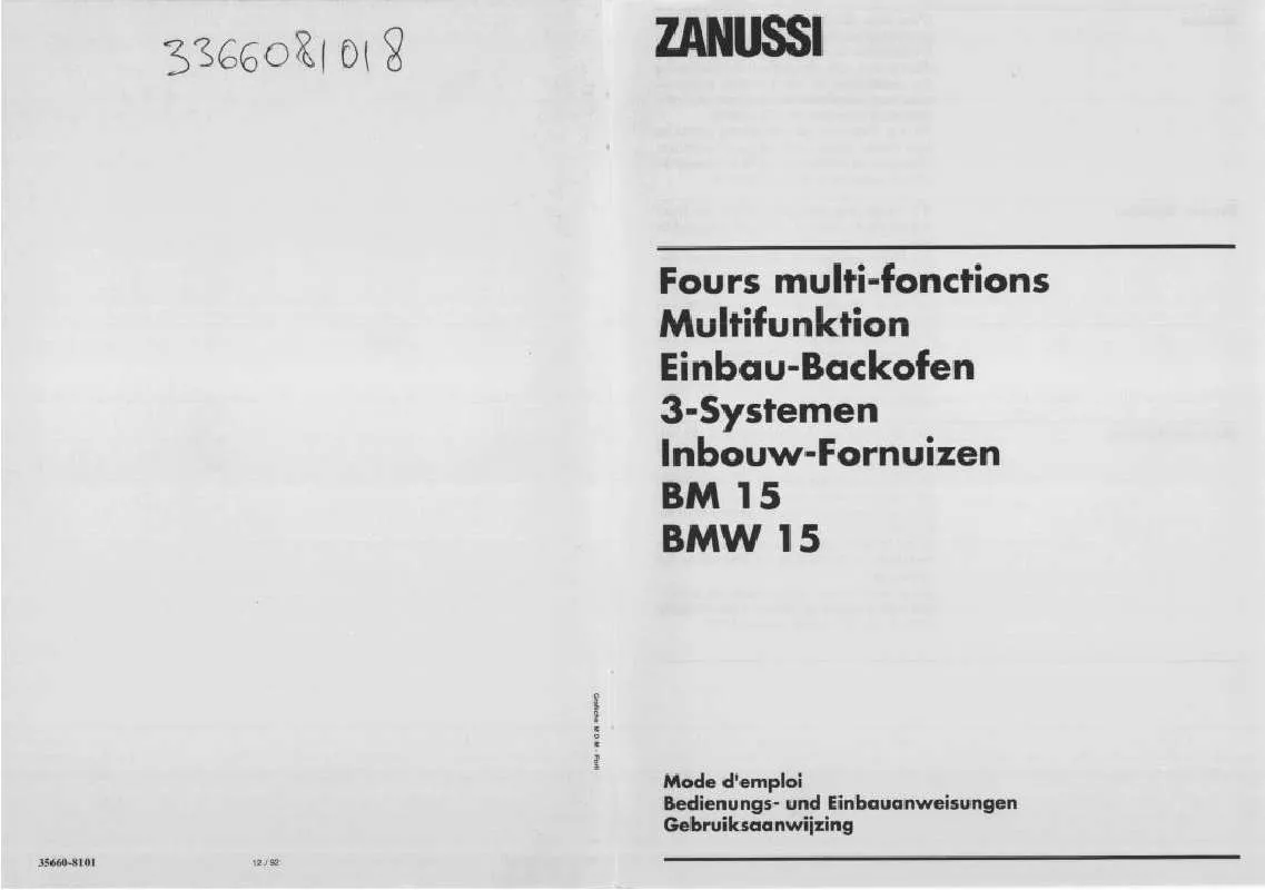 Mode d'emploi ZANUSSI BM15