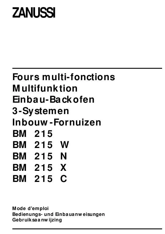 Mode d'emploi ZANUSSI BM215