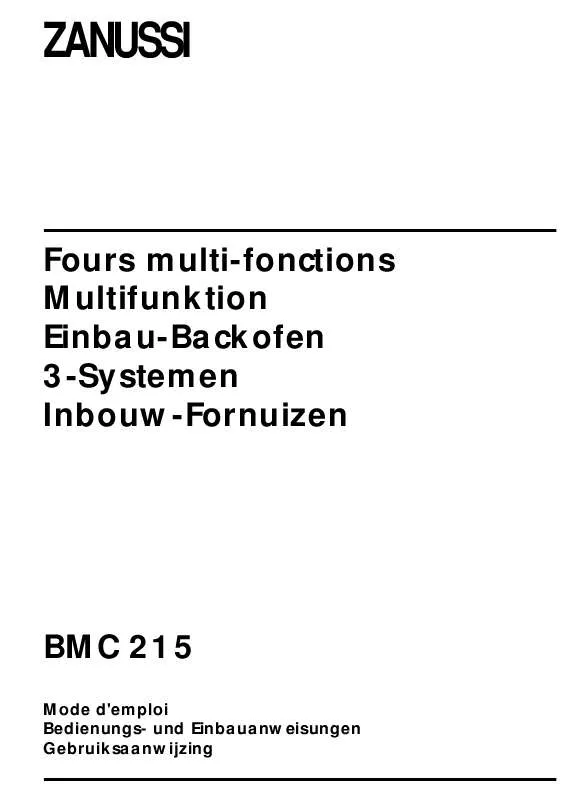 Mode d'emploi ZANUSSI BMC215I