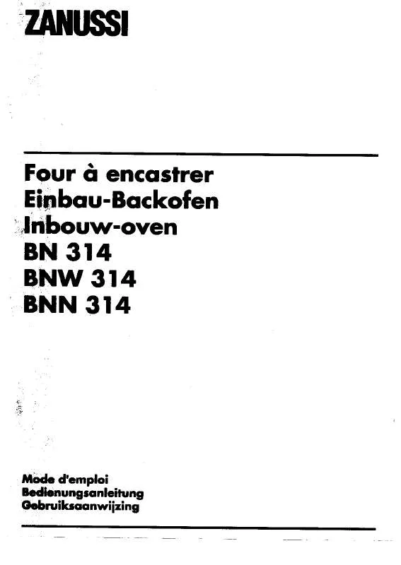 Mode d'emploi ZANUSSI BN314