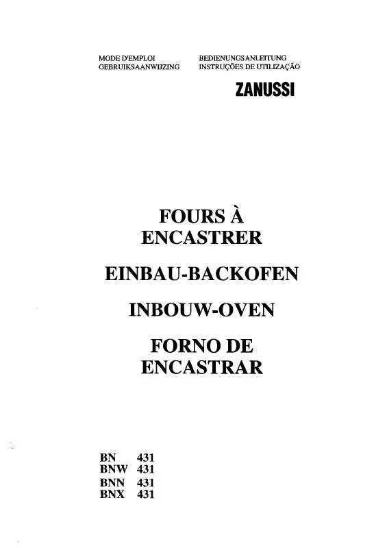 Mode d'emploi ZANUSSI BNW431