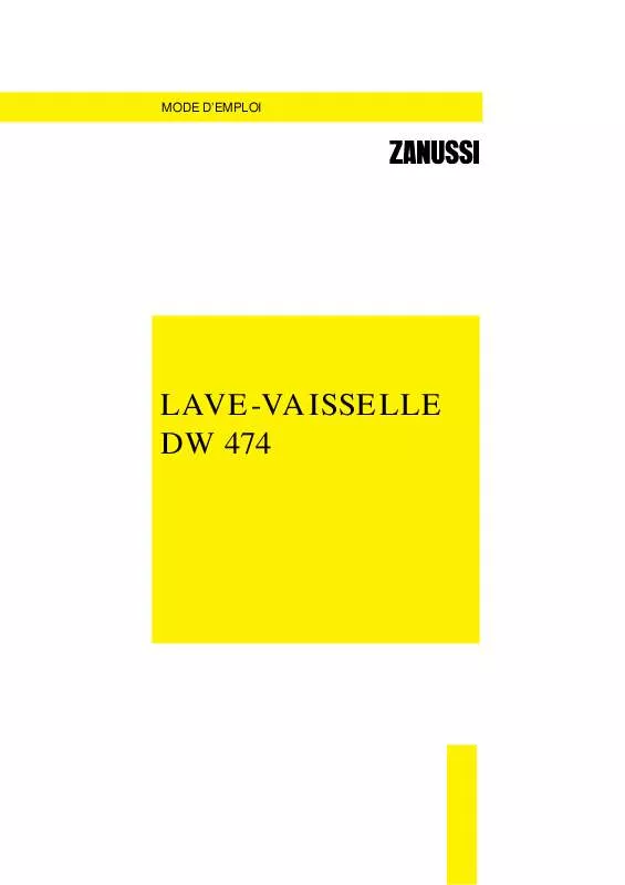 Mode d'emploi ZANUSSI DW474-1