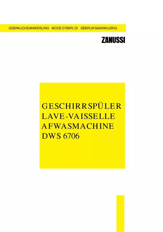 Mode d'emploi ZANUSSI DWS6706