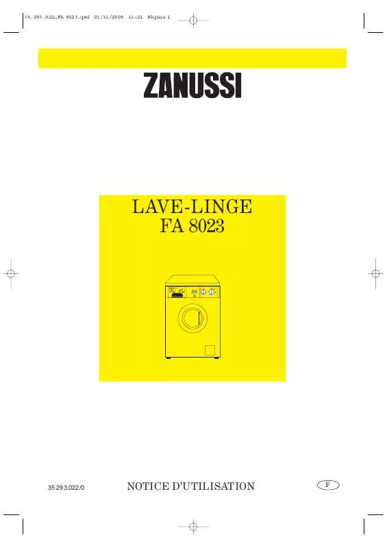 Mode d'emploi ZANUSSI FA8023