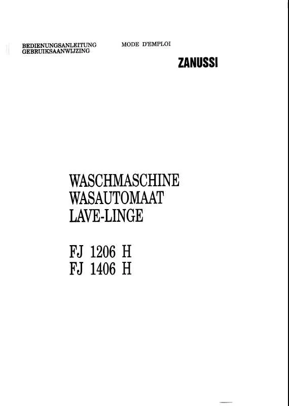 Mode d'emploi ZANUSSI FJ1406H