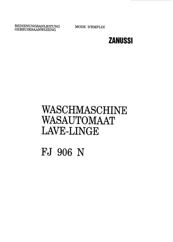 Mode d'emploi ZANUSSI FJ906N