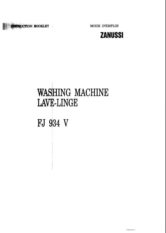 Mode d'emploi ZANUSSI FJ934V