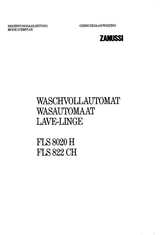 Mode d'emploi ZANUSSI FLS822CH