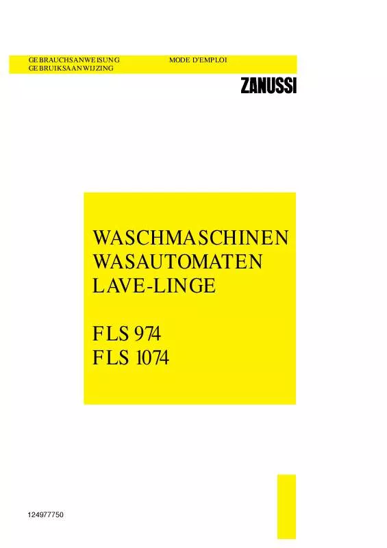 Mode d'emploi ZANUSSI FLS974